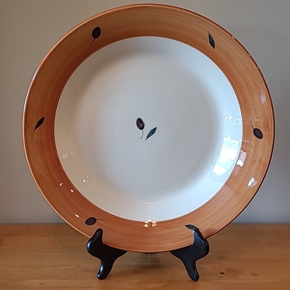 POOLE POTTERY ENGLAND Terracotta Fresco Large Pasta/Salad Serving Bowl